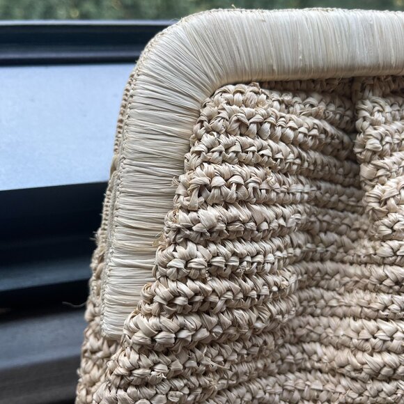 NWOT: Kayu Signe Knit Raffia Clutch, Oversized, Magnetic Closure, Tuckernuck - Picture 4 of 6